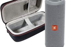 JBL Flip 5 Waterproof Portable Wireless Bluetooth Speaker Bundle with Hardshell Protective Case – Grey