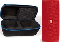 JBL Flip 5 Waterproof Portable Wireless Bluetooth Speaker Bundle with divvi! Protective Hardshell Case – Red