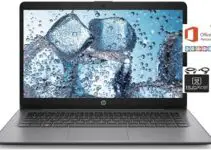 2021 Newest HP 14 inch HD Laptop Computer, Intel Celeron N4000 up to 2.6 GHz, 4GB DDR4, 64GB eMMC Storage, WiFi , Webcam, HDMI, Bluetooth, 1 Year Microsoft 365,Windows 10 S, Black + Hubxcel Cables