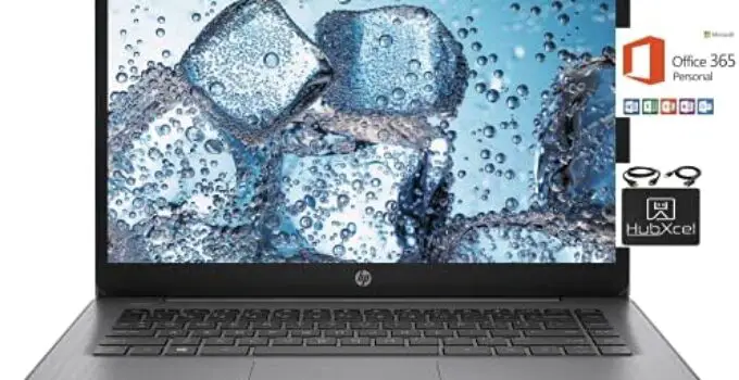 2021 Newest HP 14 inch HD Laptop Computer, Intel Celeron N4000 up to 2.6 GHz, 4GB DDR4, 64GB eMMC Storage, WiFi , Webcam, HDMI, Bluetooth, 1 Year Microsoft 365,Windows 10 S, Black + Hubxcel Cables