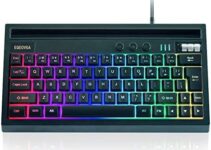 60% Wired Gaming Keyboard, RGB Backlit Mini Keyboard Stand Design, Waterproof Mini Compact 63 Keys Keyboard for PC/Mac Gamer, Typist, Travel, Easy to Carry on Business Trip(Black)
