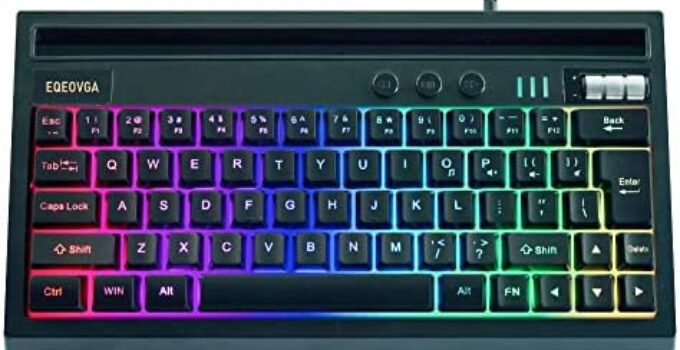 60% Wired Gaming Keyboard, RGB Backlit Mini Keyboard Stand Design, Waterproof Mini Compact 63 Keys Keyboard for PC/Mac Gamer, Typist, Travel, Easy to Carry on Business Trip(Black)