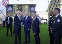 Biden views defense tech at airport, including Iron Dome, new laser-based Iron Beam