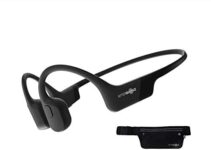 AfterShokz Aeropex – Open-Ear Bluetooth Bone Conduction Sport Headphones – Sweat Resistant Wireless Earphones for Workouts and Running – Built-in Mic – with Sport Belt