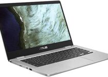 Asus C423NA Chromebook 14″ HD Laptop (Intel Dual Core Celeron Processor N3350, 4GB DDR4 RAM, 64GB SSD) Webcam, WiFi, Bluetooth, Type-C, Google Chrome OS – Silver (Renewed)