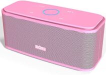 Bluetooth Speaker, DOSS SoundBox Touch Portable Wireless Speaker with 12W HD Sound and Bass, IPX4 Water-Resistant, 20H Playtime, Touch Control, Handsfree, Speaker for Home, Outdoor, Travel-Pink