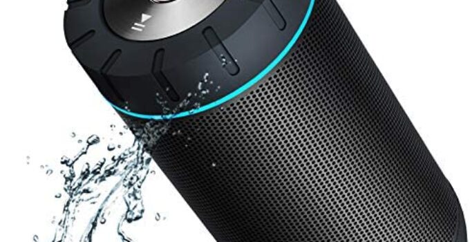 COMISO Waterproof Bluetooth Speaker IPX7, 25W Wireless Portable Speakers Loud Sound Strong Bass Stereo Pairing 36 Hours Playtime, Bluetooth 5.0 Built in Mic for Calls (Upgraded X26L) Black