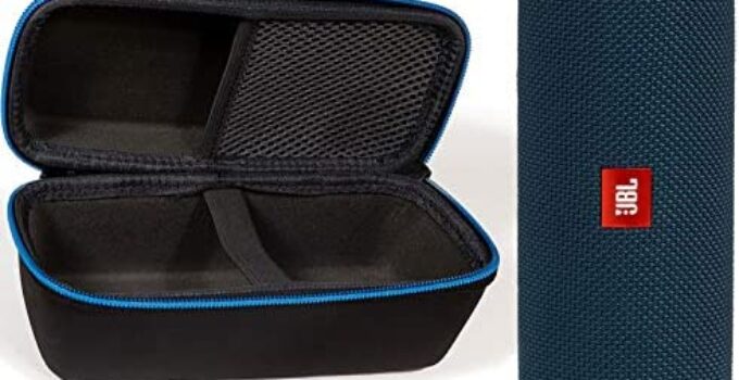 JBL Flip 5 Waterproof Portable Wireless Bluetooth Speaker Bundle with divvi! Protective Hardshell Case – Blue