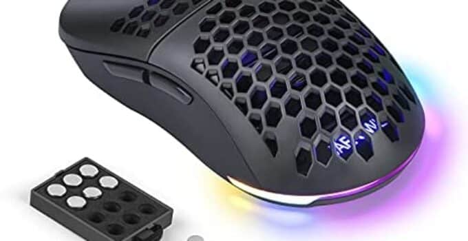 Lightweight Wired Gaming Mouse with Lightweight Honeycomb Shell with 7 Button RGB Backlit 16000 DPI Optical Sensor Ultralight Ergonomic 30G Honeycomb Shell Ultraweave Cable for PC Xbox PS4 Gamer