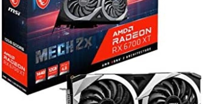 MSI Gaming Radeon RX 6700 XT 192-bit 12GB GDDR6 DP/HDMI Dual Torx 3.0 Fans FreeSync DirectX 12 VR Ready OC Graphics Card (RX 6700 XT MECH 2X 12G OC)