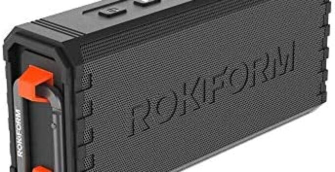 ROKFORM G-ROK – Portable Golf Speaker, Magnetic Wireless Speaker, IPX7 Waterproof, Shockproof & Dustproof, Loud & Clear Sound, 24 Hour Battery, Rugged Outdoor Golf Cart Speaker (Black)