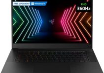 Razer Blade 15 Gaming Laptop: NVIDIA GeForce RTX 3070 – 11th Gen Intel 8-Core i7 CPU – 15.6” FHD 360Hz -16GB RAM – 1TB SSD – CNC Aluminum – Chroma RGB – THX Spatial Audio – Thunderbolt 3