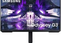 SAMSUNG 32″ Odyssey G32A FHD 1ms 165Hz Gaming Monitor with Eye Saver Mode, Free-Sync Premium, Height Adjustable Screen for Gamer Comfort, VESA Mount Capability (LS32AG320NNXZA)