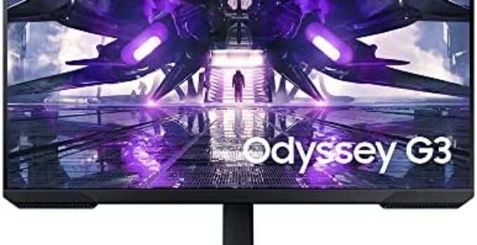 SAMSUNG 32″ Odyssey G32A FHD 1ms 165Hz Gaming Monitor with Eye Saver Mode, Free-Sync Premium, Height Adjustable Screen for Gamer Comfort, VESA Mount Capability (LS32AG320NNXZA)