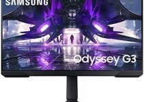 SAMSUNG Odyssey G32A Series 27-Inch FHD 1080p Gaming Monitor, 165Hz, 1ms, HDMI, DisplayPort, FreeSync, Height Adjustable Stand (LS27AG320NNXZA), Black