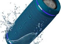 TREBLAB HD77 Blue – Premium Bluetooth Portable Speaker – 360° HD Surround Sound – Wireless Dual Pairing – 25W of Stereo Sound – DualBass Technology – IPX6 Waterproof Design with up to 20H of Run Time