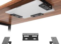 Under Desk Laptop Mount Metal Bracket with Felt Board to Protect Your Laptop, Under Desk Laptop Tray Holder Desk Shelf with Screws to Enhanced Stability