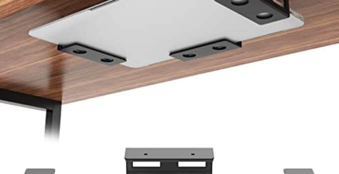 Under Desk Laptop Mount Metal Bracket with Felt Board to Protect Your Laptop, Under Desk Laptop Tray Holder Desk Shelf with Screws to Enhanced Stability