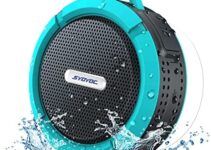 Waterproof Bluetooth Speaker, SYOYOC Bluetooth Shower Speaker Loud Stereo Sound, Shower Speakers Bluetooth Wireless with Clip & Suction Cup, Small Portable Speakers Wireless for Bathroom, Bike, Kids