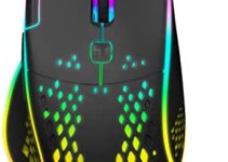 Wireless Gaming Mouse, VEGCOO C30 Silent Click Wireless Rechargeable Gaming Mouse with Double-Click Key and Colorful LED Lights, 3 Level Adjustable DPI, 400mah Lithium Battery for Gaming and Working