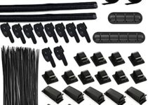 138Pcs Cord Management Organizer Kit by KoberrLi, 4Pcs Cable Sleeve and 22Pcs Reusable Fastening Cable Holder Clips, 2 Roll and 110Pcs Cable Ties for Office Home