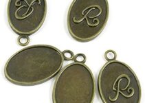 20 PCS Jewelry Making Charms Ancient Antique Bronze Fashion Jewelry Making Crafting Charms Findings Bulk for Bracelet Necklace Pendant A02338 Letter R Signs Tag