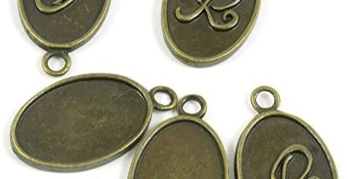 20 PCS Jewelry Making Charms Ancient Antique Bronze Fashion Jewelry Making Crafting Charms Findings Bulk for Bracelet Necklace Pendant A02338 Letter R Signs Tag
