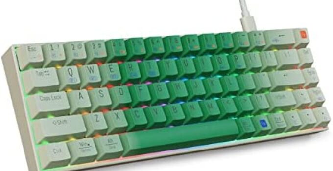 60% Wireless Mechanical Gaming Keyboard TTC Pink Switches 68 Keys, with Software Support for Windows/Mac/Andoid, Green PBT Keycaps