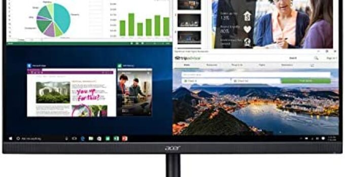 Acer CB242Y bir 23.8″ Full HD (1920 x 1080) IPS Zero Frame Home Office Monitor with AMD Radeon Free Sync – 1ms VRB, 75Hz Refresh, Height Adjustable Stand with Tilt & Pivot (HDMI & VGA ports),Black