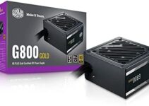 Cooler Master G800 Gold Power Supply, 800W 80+ Gold Efficiency, Intel ATX Version 2.52, Fixed Flat Black Cables Quiet HDB Fan, 5 Year Warranty