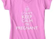 Cybertela Women’s I Can’t Keep Calm I’m Pregnant Fitted V-Neck T-Shirt