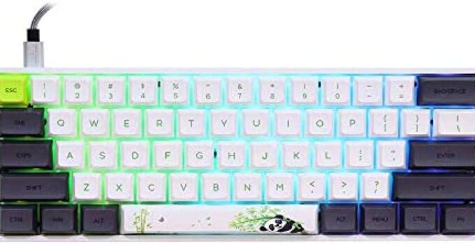 EPOMAKER SKYLOONG SK61 61 Keys 60% Hot Swappable Programmable Mechanical Gaming Wired Keyboard with RGB Backlit, NKRO, Water-Resistant, Type-C Cable for Win/Mac/Gaming (Gateron Optical Red, Panda)