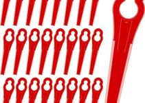 Honoson Plastic Machine Trimming Blades Replacement Plastic Blades Accessories Trimmer Grass Mowing Nylon Blades Garden Lawn Mower Accessories Tools Compatible for PolyCut 2-2 (Red, 100)