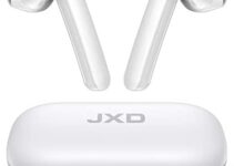 JXD True Wireless Earbuds Bluetooth Headphones with Charging Case for iPhone Android, Waterproof TWS Stereo Earphones with Touch Contro,Built-in Mic and USB-C Charging,30H Playtime