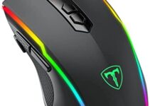 Lizsword Gaming Mouse Wired, Computer PC Gaming Mice [RGB LED] [Rapid Fire], Advanced 5-Level 7200 DPI Gaming Sensor,Ergonomic, 8 Programmable Buttons, Plug & Play USB Windows Mac Laptop Gamer, black