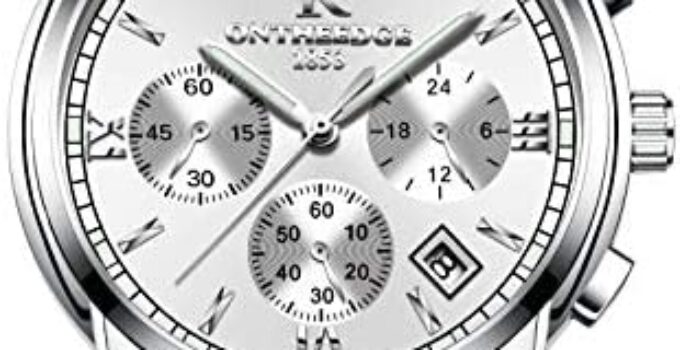 Mens Analog Quartz Wrist Watch -Business Casual Luminous Chronograph Quartz 30M Waterproof Wristwatch