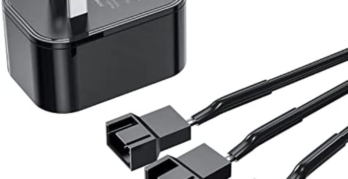 PC Fan Adapter, DC Power Supply Fan Splitter Cable, DC Female to 3 x 3/4 Pin