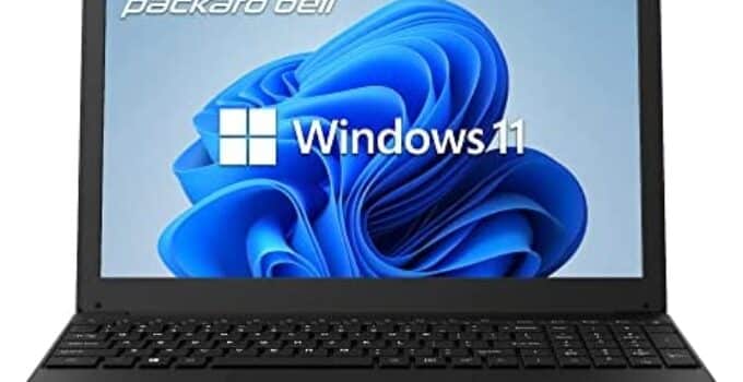 Packard Bell 15.6 inch Laptop IPS FHD 1920 x 1080 Resolution Laptop Computer, Intel Celeron N4020, UHD Graphics 600, 4GB Ram 128GB SSD, Micro SD Slot, Windows 11 in Home S Mode, 2MP Camera, Speakers