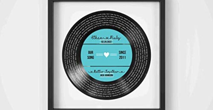 Personalized Record Print Personalized Vinyl Record Song Lyrics Frame Our Song Custom Song Lyrics Framed Print Anniversary Gift for Him
