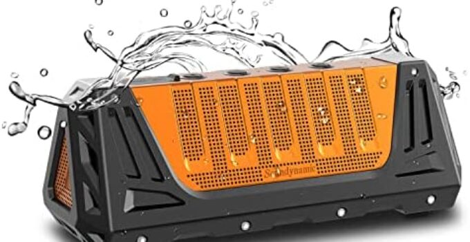 Portable Bluetooth Speaker, Soundynamic Triangle Wireless Bluetooth Speaker with Rich Bass, IPX7 Waterproof, True Wireless Stereo Pairing for Outdoor – Orange