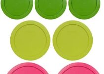 Pyrex (2) 7402-PC 6/7 Cup Fuchsia (2) 7201-PC 4 Cup Edamame Green (3) 7200-PC 2 Cup Lawn Green (2) 7202-PC 1 Cup Cadet Blue Replacement Food Storage Lids