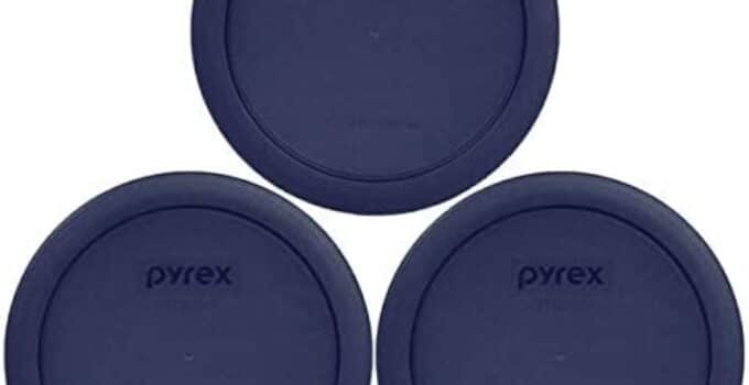 Pyrex 7201-PC 4-Cup Dark Blue Round Replacement Lids – 3 pack