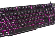 R8 Wired Gaming Keyboard 104Keys Russian/English Keybboard 3 Colors Led HI5