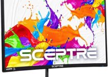 Sceptre Curved 24″ Gaming Monitor 75Hz HDMIx2 VGA 98% sRGB R1500 Build-in Speakers, Machine Black 2022 (C249W-1920RN Series)