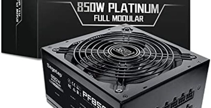 Segotep 850W Power Supply 80 Plus Platinum Certified Fully Modular Up to 92% Efficiency with 140mm Silent Fan