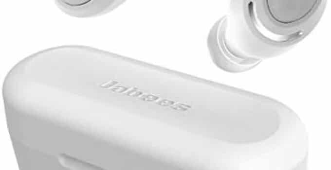 True Wireless Earbuds, Jabees Firefly Pro Sweatproof IPX5 Sport Earphones w/Intelligent Power Switch System,18 Hours Music,Qi-Enabled Wireless Charging Transparency Mode Compatible w/iPhone 11