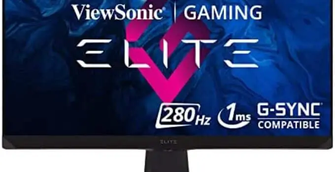 ViewSonic Elite XG250 25 Inch 1080P 1MS 280Hz IPS Gaming Monitor with GSYNC Compatible, HDR400, RGB Lighting, and Advanced Ergonomics for Esports