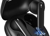 Wireless Earbuds Bluetooth 5.0 with Mini Storage Charging Case Waterproof Stereo Headphones in Ear Built in Mic Headset Premium Sound with Deep Bass Black