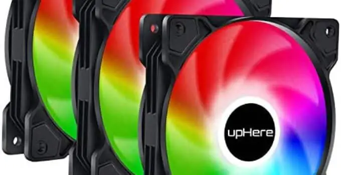 upHere Long Life 120mm 3-Pin High Airflow Quiet Edition Dynamic Rainbow LED Case Fan for PC Cases, CPU Coolers, and Radiators 3-Pack,(SR12-CF3-3-US)