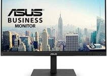 ASUS 27” 1080P Video Conference Monitor (BE279QSK) – Full HD, IPS, Built-in Adjustable 2MP Webcam, Mic Array, Speakers, Eye Care, Wall Mountable, Frameless, HDMI, DisplayPort, VGA, Height Adjustable
